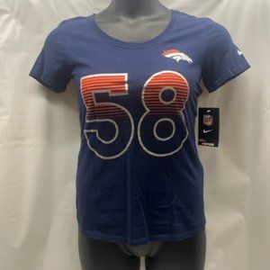 Nike NFL Denver Broncos Von Miller #58 Womens Athletic Cut Tee, Size Small- NEW
